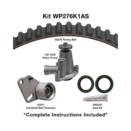 Dayco 95-01 Ford-Mazda 2.3-2.5L Water Pump Kit, Wp276K1As WP276K1AS
